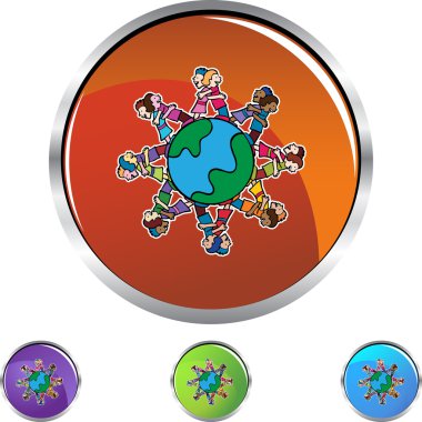 İnsanlar Hugging web düğmesi