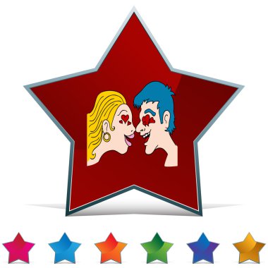 İnsanlar aşk düğme kümesi