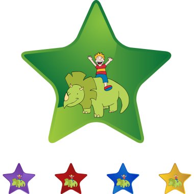 Triceratops ve çocuk web simgesi