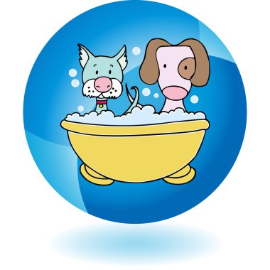 Köpek yavrusu banyo web simgesi
