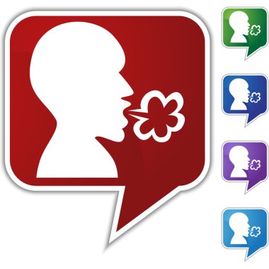 Hastalık konuşma balon Icon Set