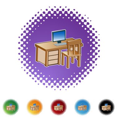 Resepsiyon ile bilgisayar web simgesi