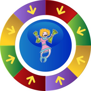 mutlu bir kadın tutarak para