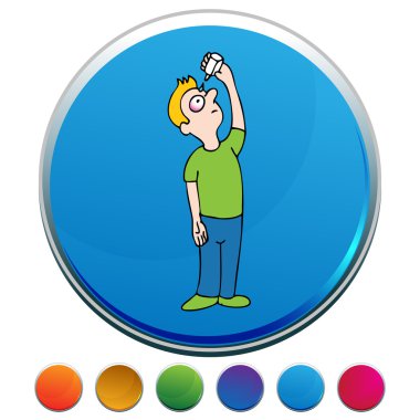 Göz damlası kullanan adam