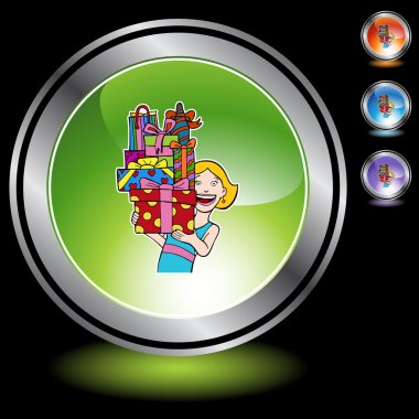 Hediyeler düğmesini kadınla