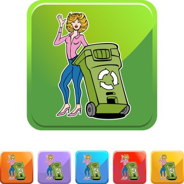 Geri dönüşüm kadın web simgesi