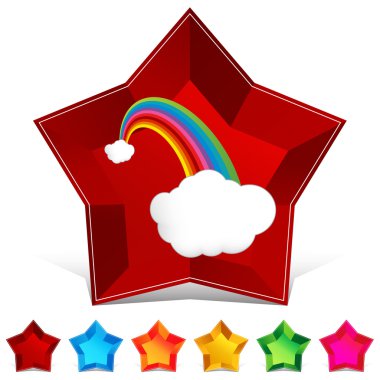 Şanslı gökkuşağı bulutlar Gemstone düğme kümesi