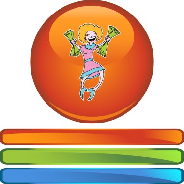 mutlu bir kadın tutarak para