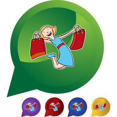 Kız alışveriş web simgesi