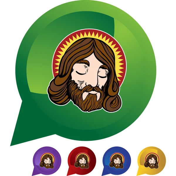 Jesús cara icono botón — Archivo Imágenes Vectoriales