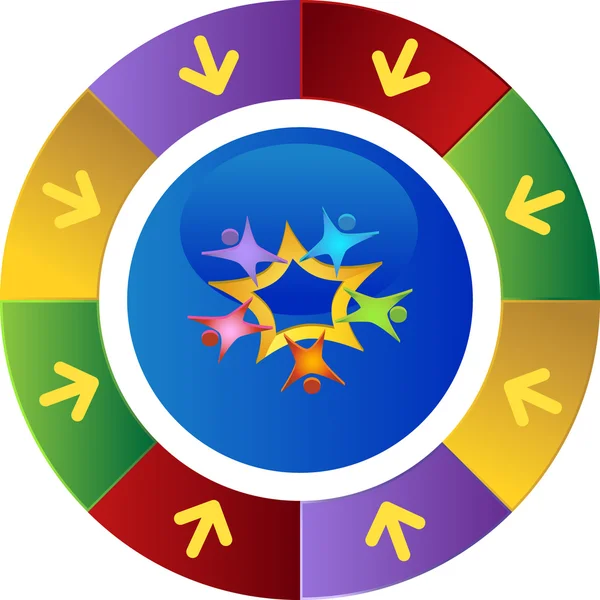 Teamwork icon button — Stock Vector