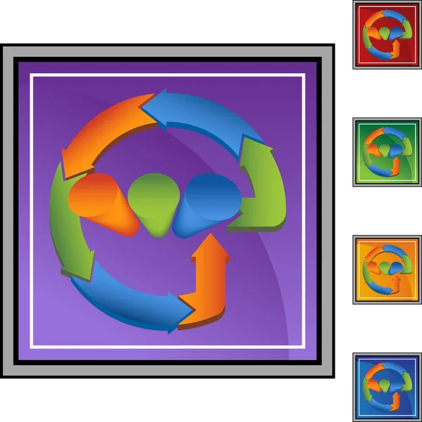 Bouton de diagramme de processus — Image vectorielle
