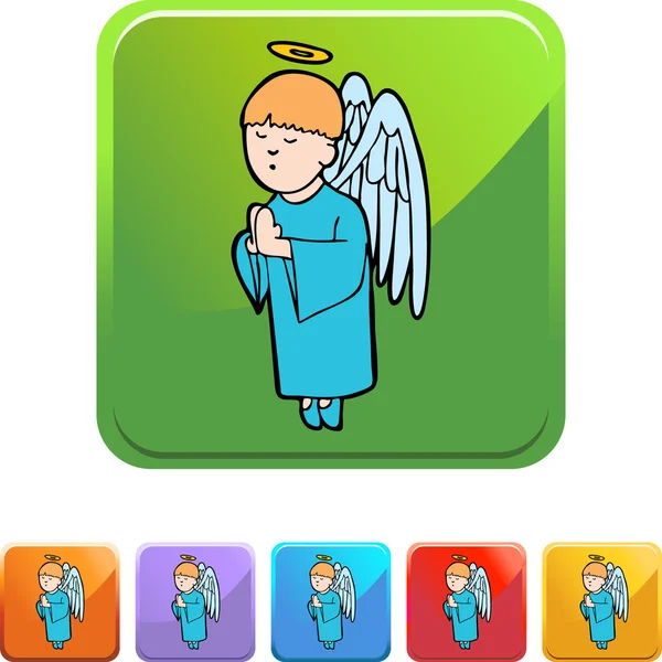 Praying Boy Angel — Stock Vector