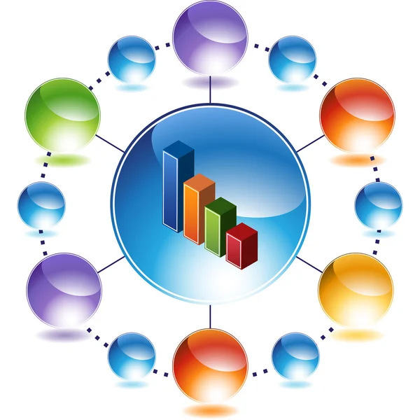 Staafdiagram web knop — Stockvector