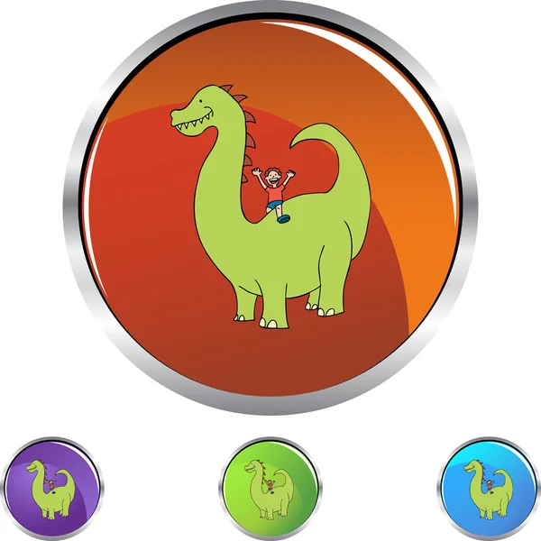 Dinosaurio icono web — Vector de stock