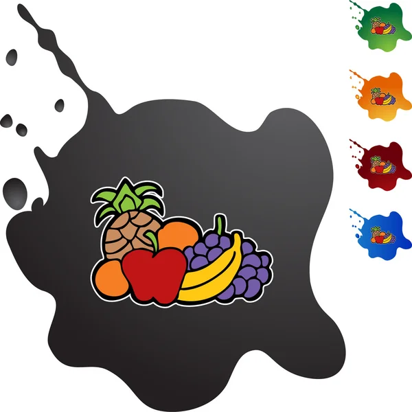 Fruit icon button — Stock Vector