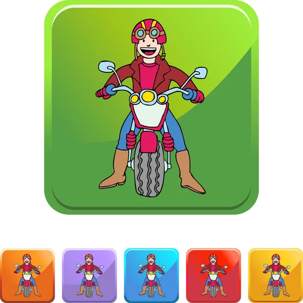 Motorcycle Rider icono web — Vector de stock