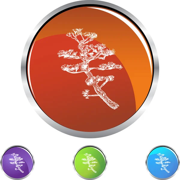 Bonsai Tree web knop — Stockvector