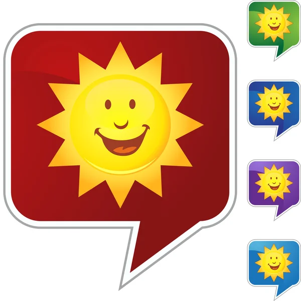 Usmívající se ikona webu Sun — Stockový vektor
