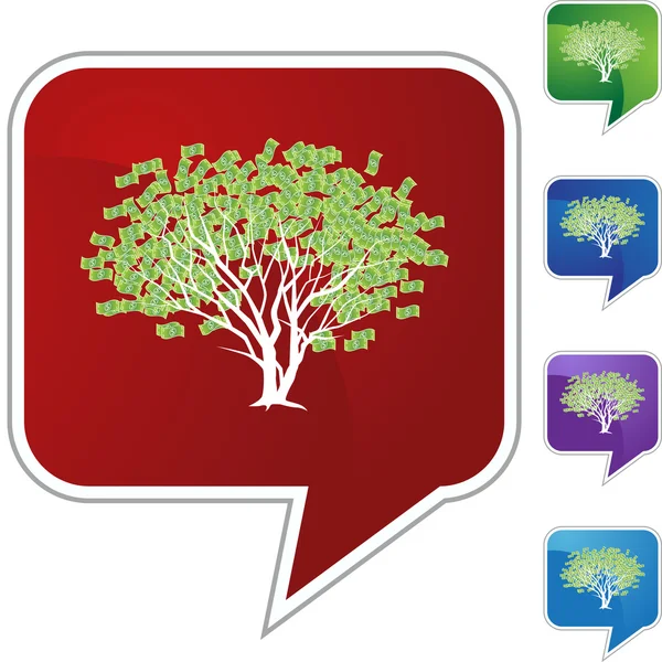Icona web albero dei soldi — Vettoriale Stock