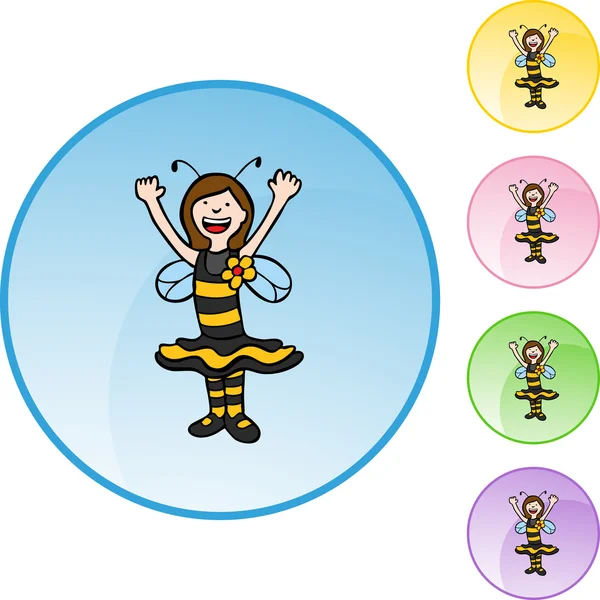 Bee Girl web pictogram — Stockvector