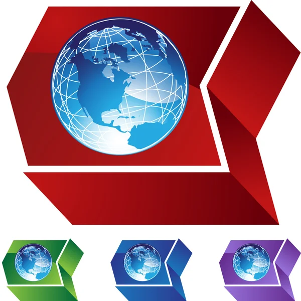 Icône web globe terrestre — Image vectorielle