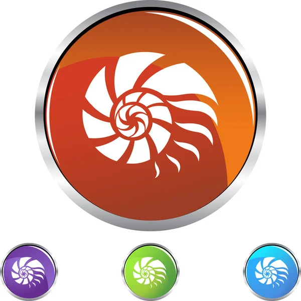 Nautilus Shell botón web — Vector de stock