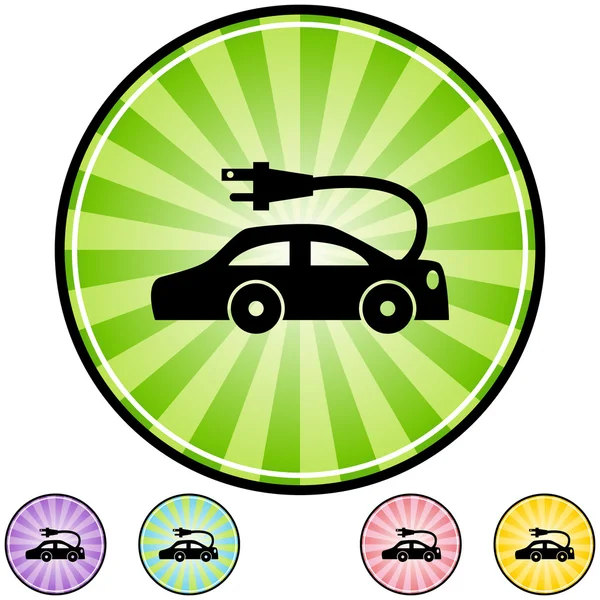 Botón icono de coche eléctrico — Vector de stock