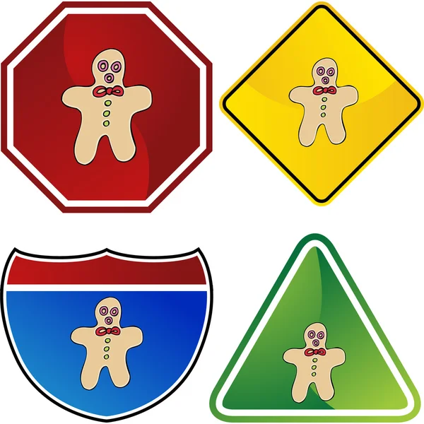 Gingerbread Man web icon — Stock Vector