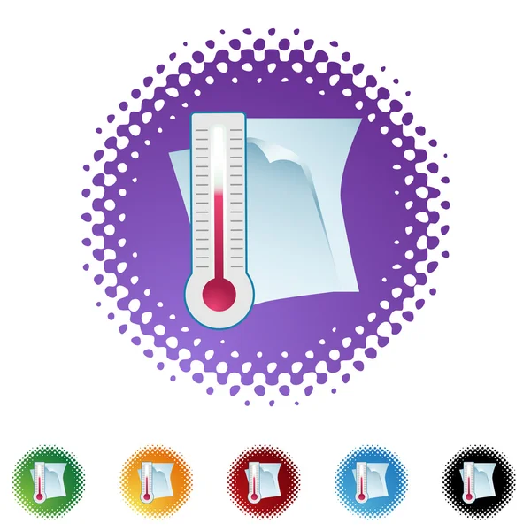 Temperatura Documento ícone web — Vetor de Stock