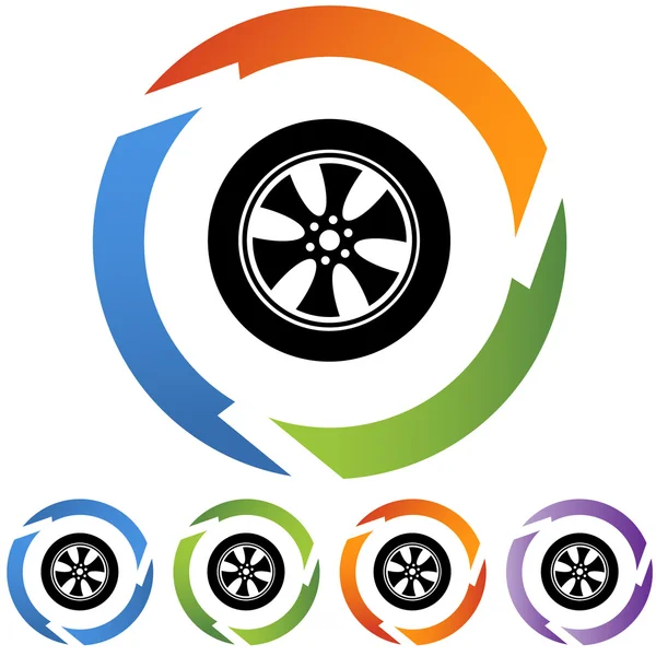 Tire Velgen douanepictogram — Stockvector