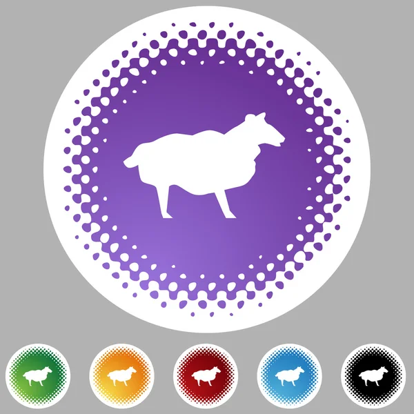 Sheep Halftone Icon Set — Stock Vector