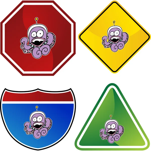 Octopus Alien web icon — Stock Vector