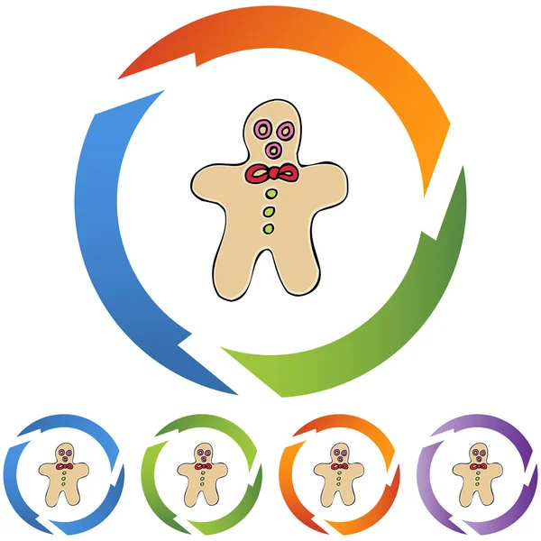 Gingerbread Man web icon — Stock Vector