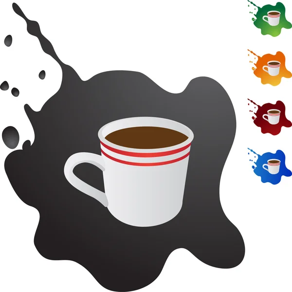 Taza de café botón web — Vector de stock