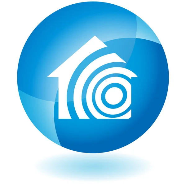 Temblor y casa icono web y casa icono web — Vector de stock