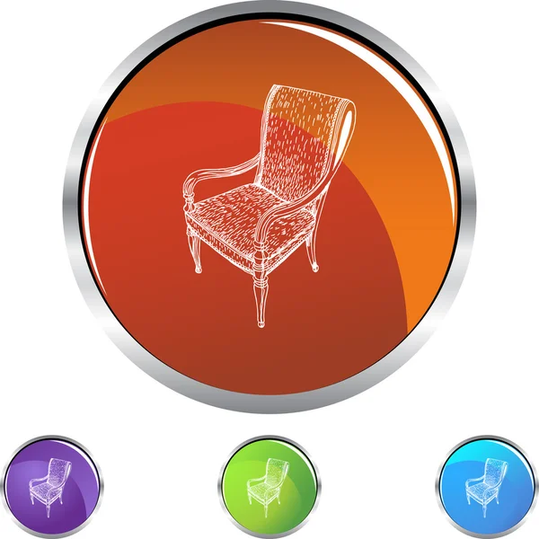 Chair web button — Stock Vector