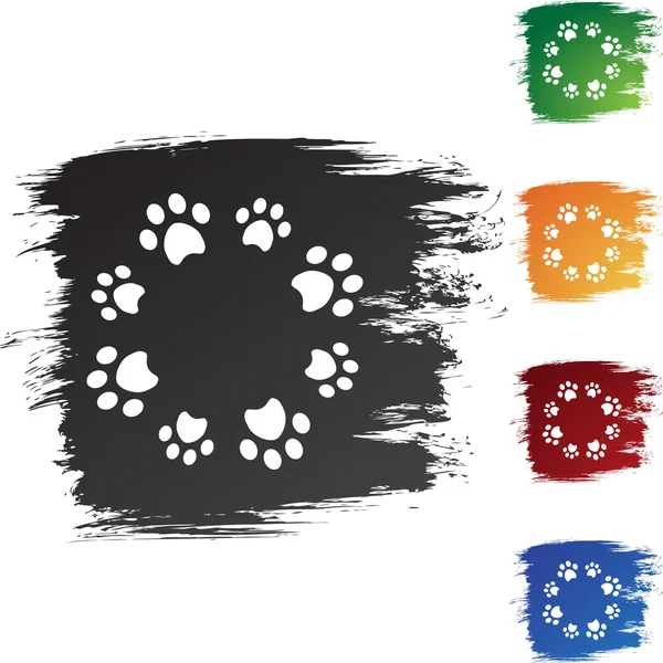 Paw Print knappen — Stock vektor