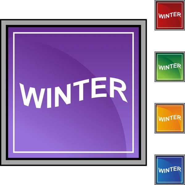 Bouton web signe hiver — Image vectorielle