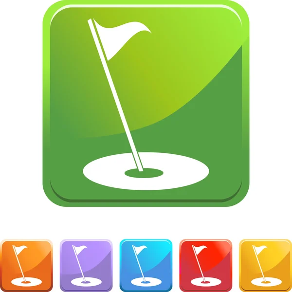 Golfe bandeira web botão — Vetor de Stock