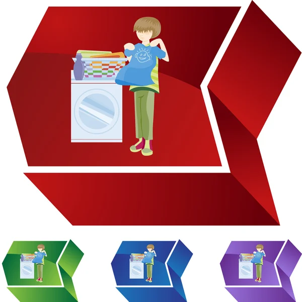 Folding Clothes button — Stock Vector