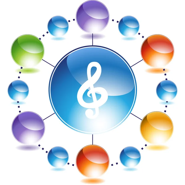 Note de musique bouton web — Image vectorielle