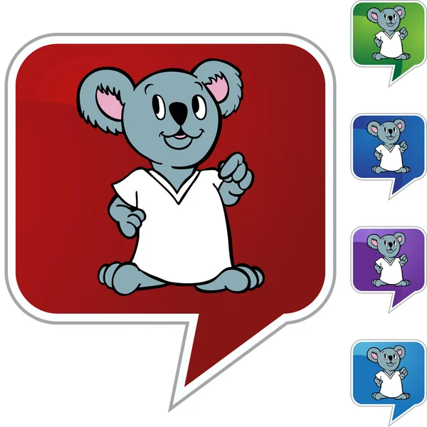 Bouton icône Koala — Image vectorielle