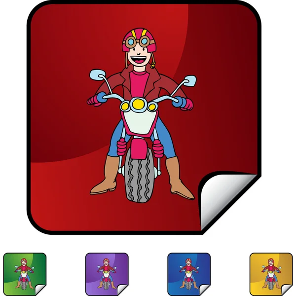 Motorfiets Rider web pictogram — Stockvector