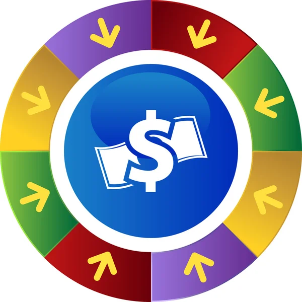 Conjunto de botões de dinheiro — Vetor de Stock