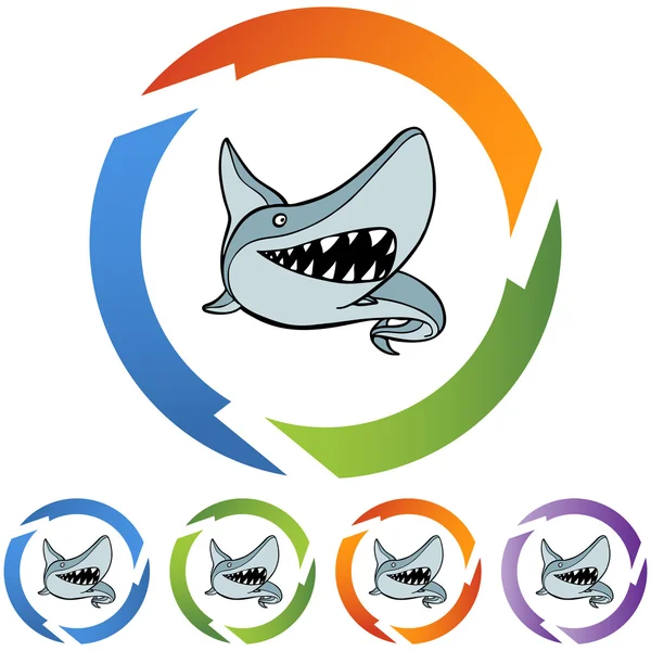 Shark web button — Stock Vector