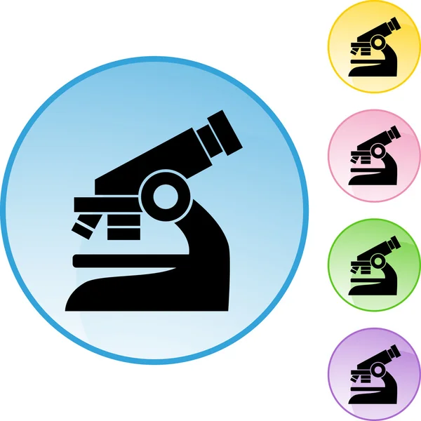 Botón web del microscopio — Vector de stock