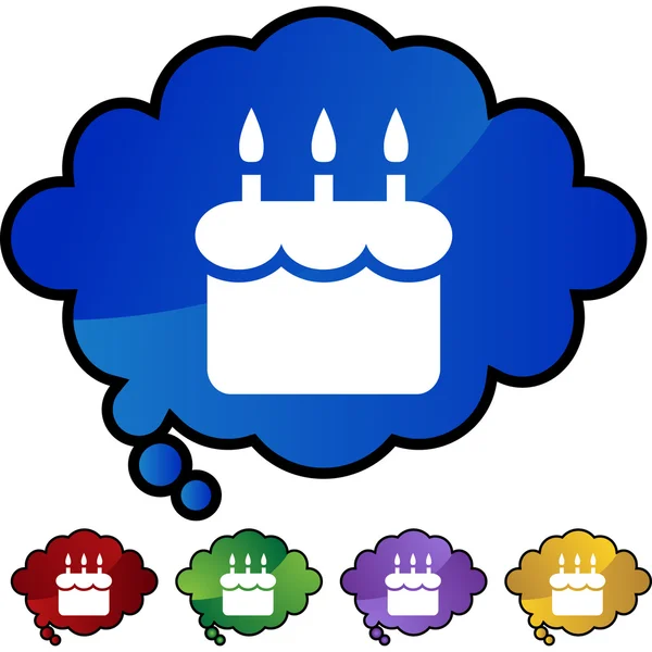 Birthday cake web button — Stock Vector