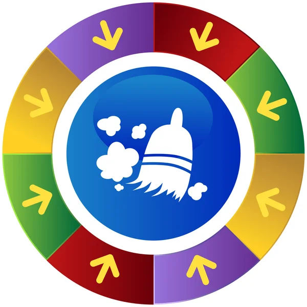 Makineli süpürge kutsal kişilerin resmi düğme