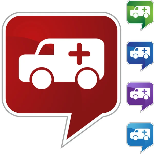 Botón web de ambulancia — Vector de stock